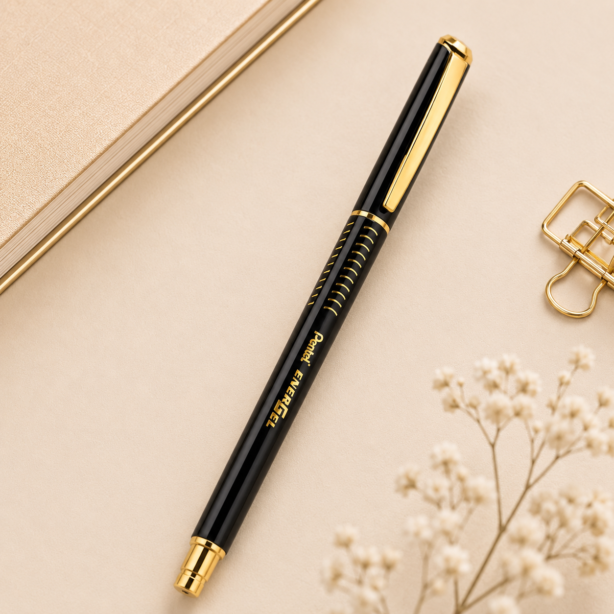 Pentel EnerGel Metal Lite – Black & Gold