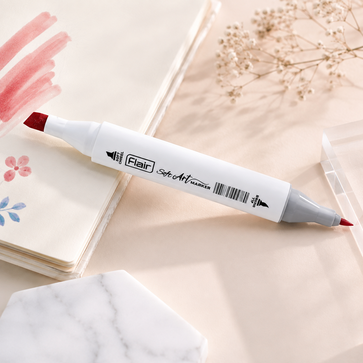 Flair Art Marker – 12 Shades | Chisel & Fine Tips