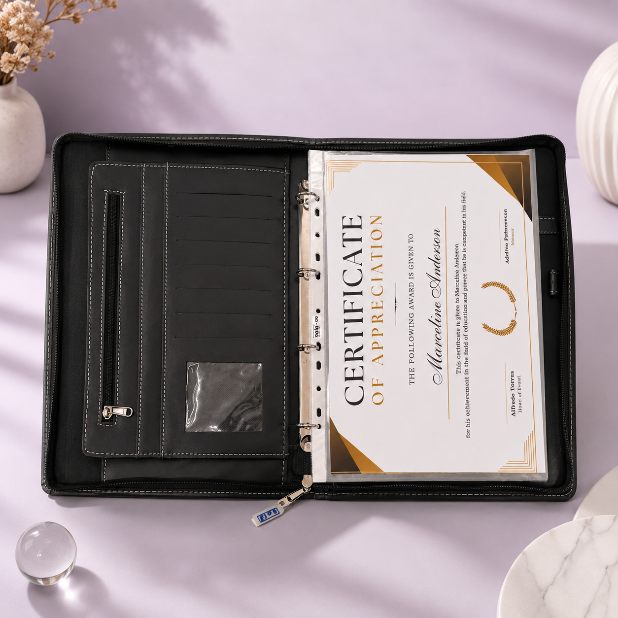 Solo Ring Portfolio – 4D Ring with 10 Sheet Protectors