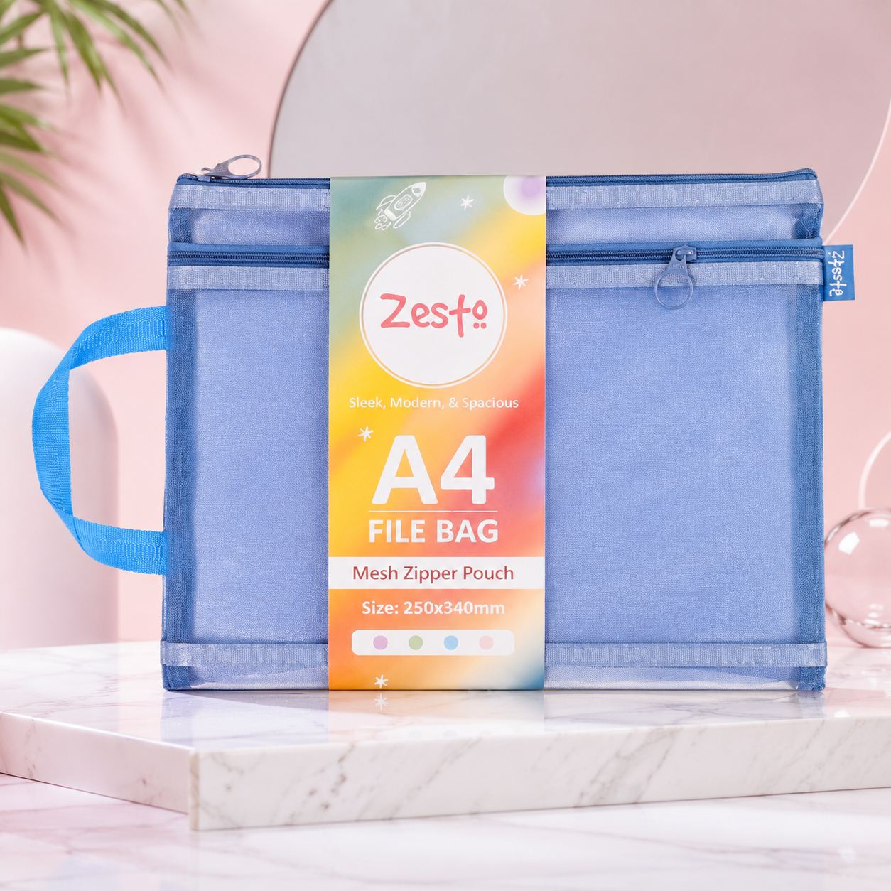 Zesto A4 Mesh Zipper Pouch