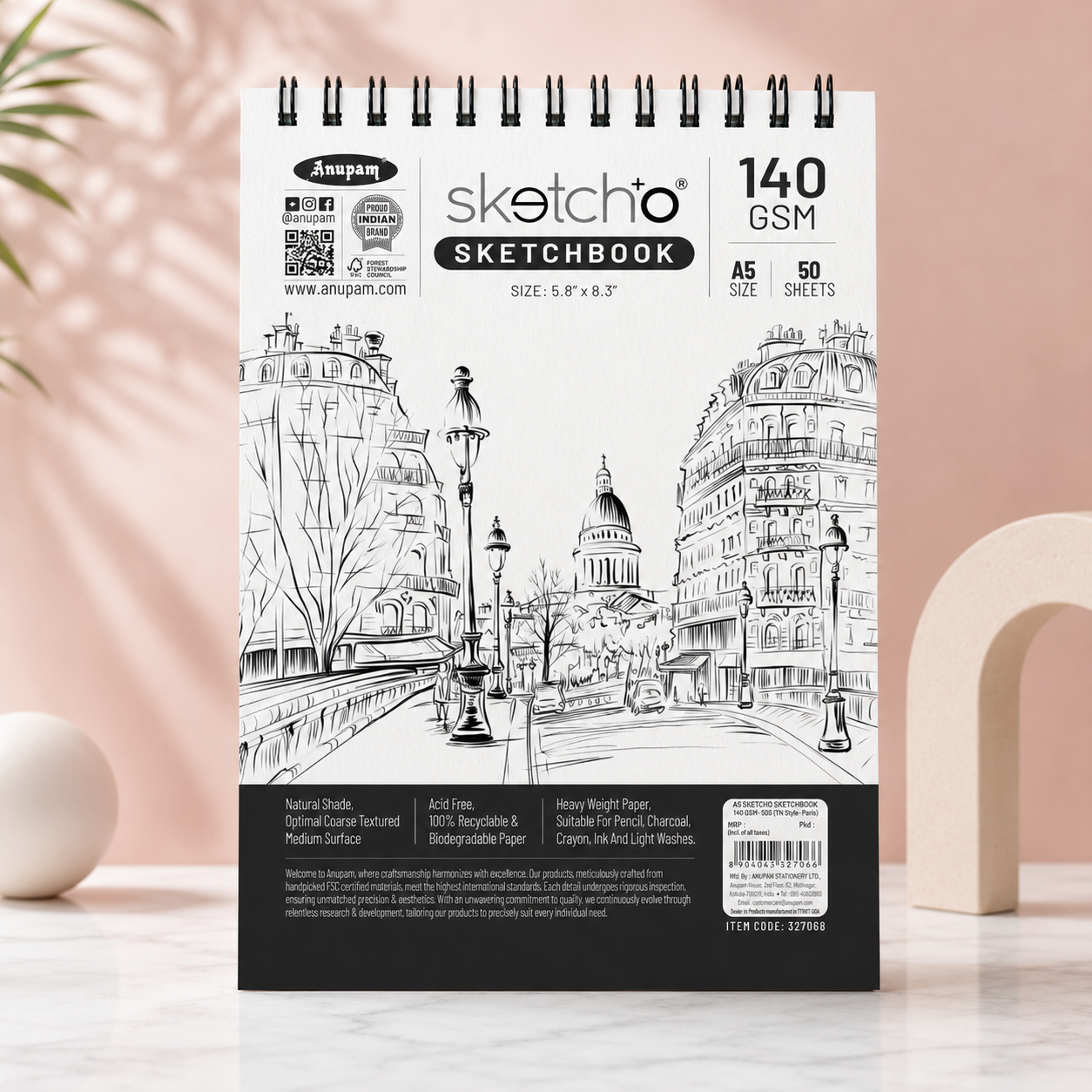 Anupam Sketch-O Sketchbook – A5 | 140 GSM | 50 Sheets