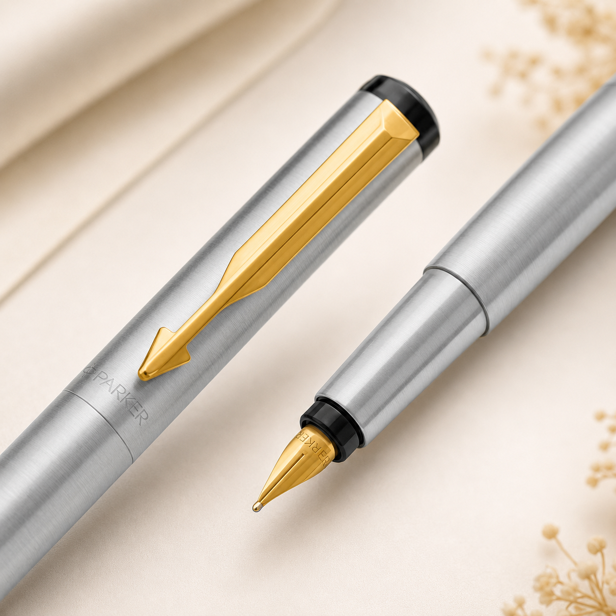 ποΈ Parker Vector Stainless Steel Fountain Pen β Gold Clip Edition