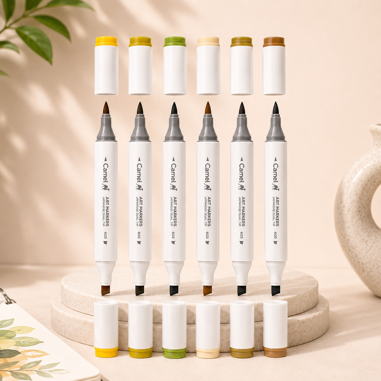 Camel Art Markers – Earth Tone Collection (Set of 6)