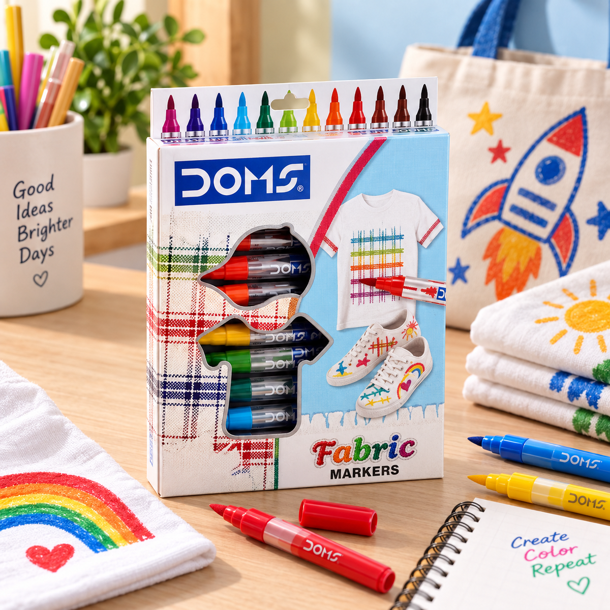 DOMS Fabric Markers β Pack of 12 Shades