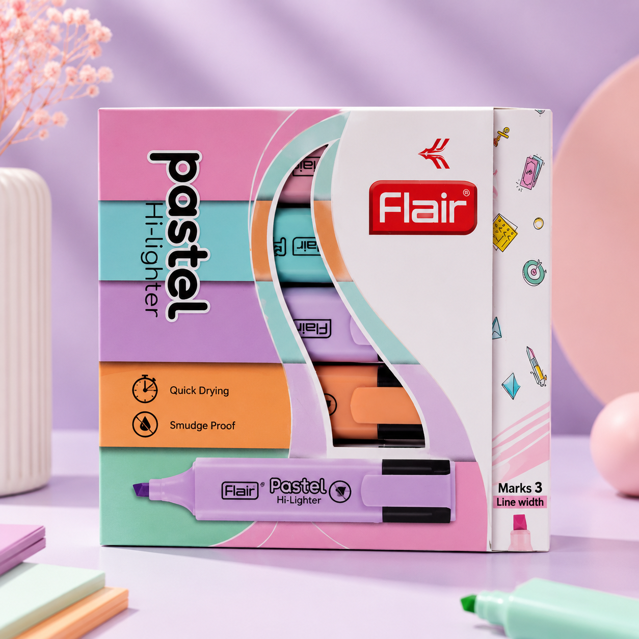 Flair Pastel Highlighters | 5 Shades