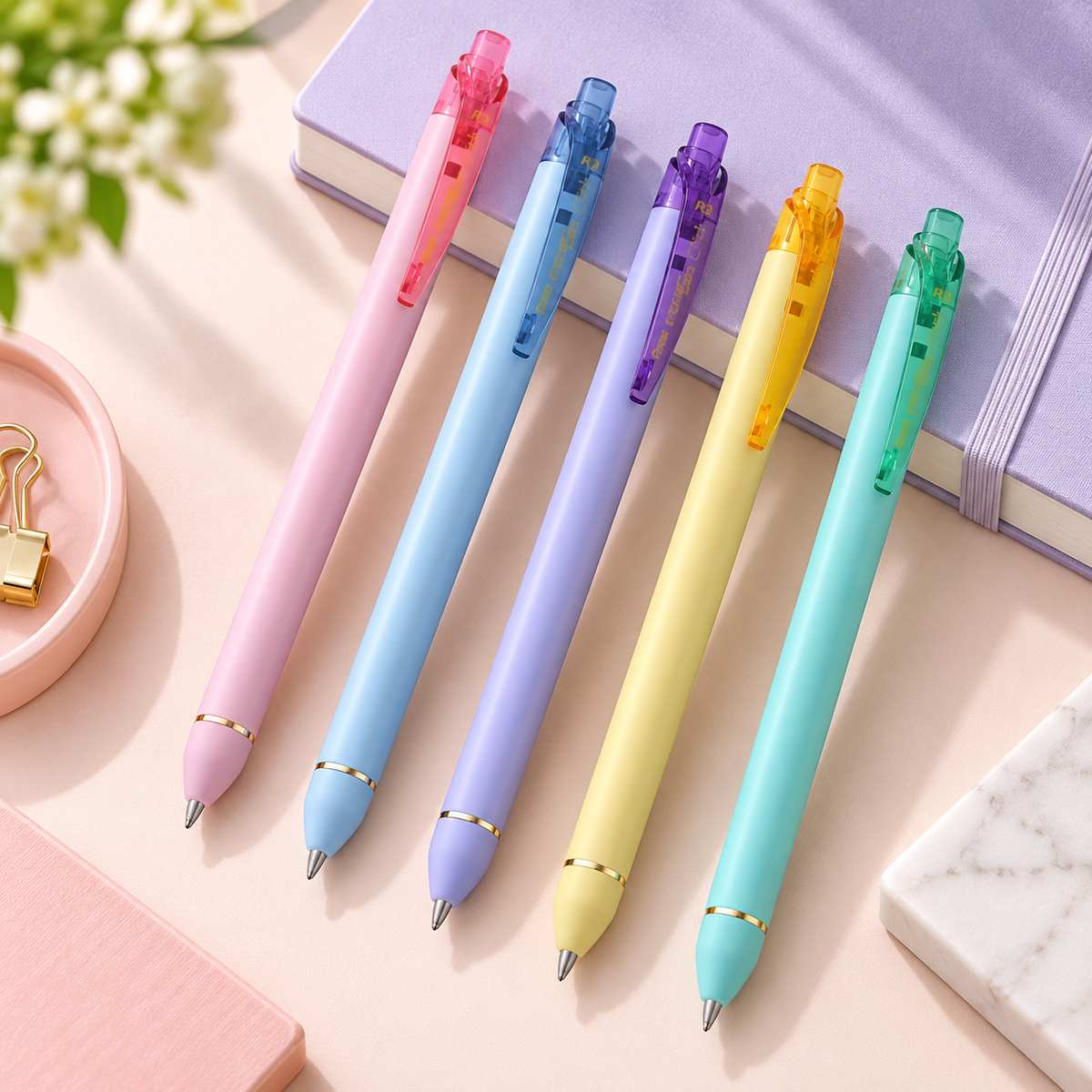 Pentel EnerGel Click Pastel Colours – 0.7 mm Gel Pen