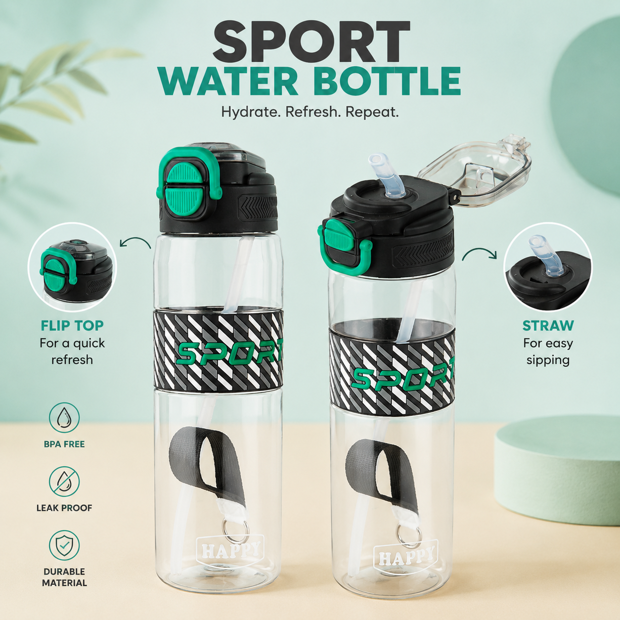 Dual Mouth | Motivational Water Bottle | 1000 ml