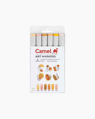 Camel Art Markers (6 Shades) Alcohol Based