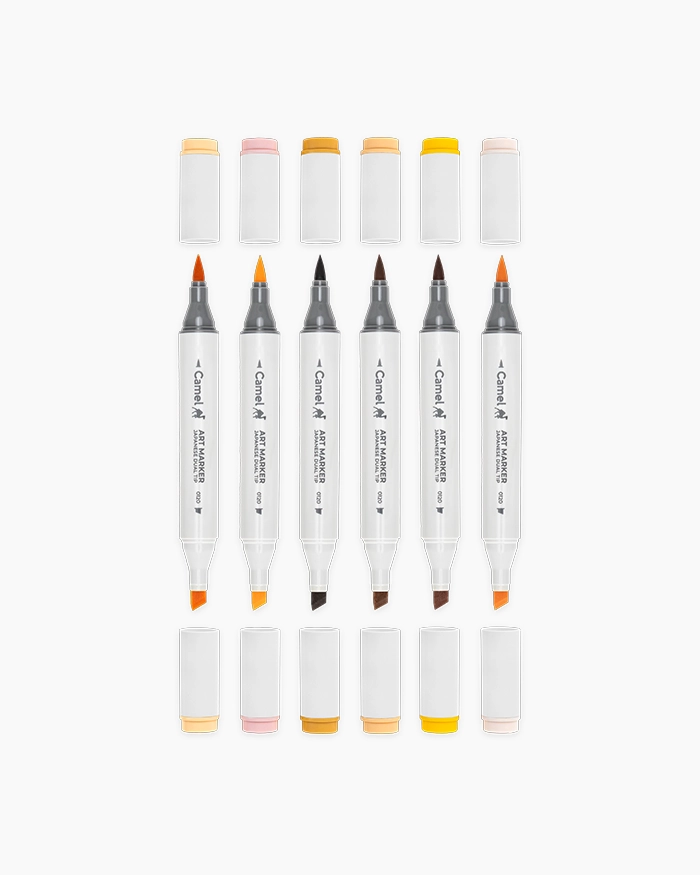 Camel Art Markers (6 Shades) Alcohol Based