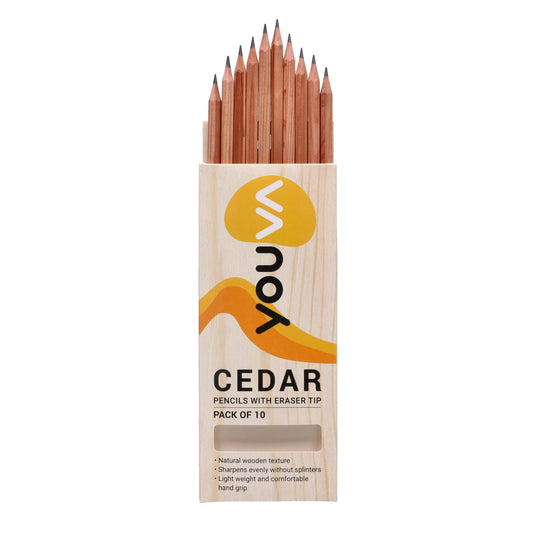 Youva Cedar | Premium Wooden Pencils | Raw Wood No Paints