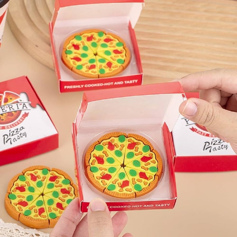 Pizza Eraser Set