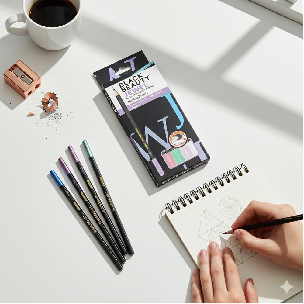 Black Beauty Jewel by Artline | Premium Wooden Pencils