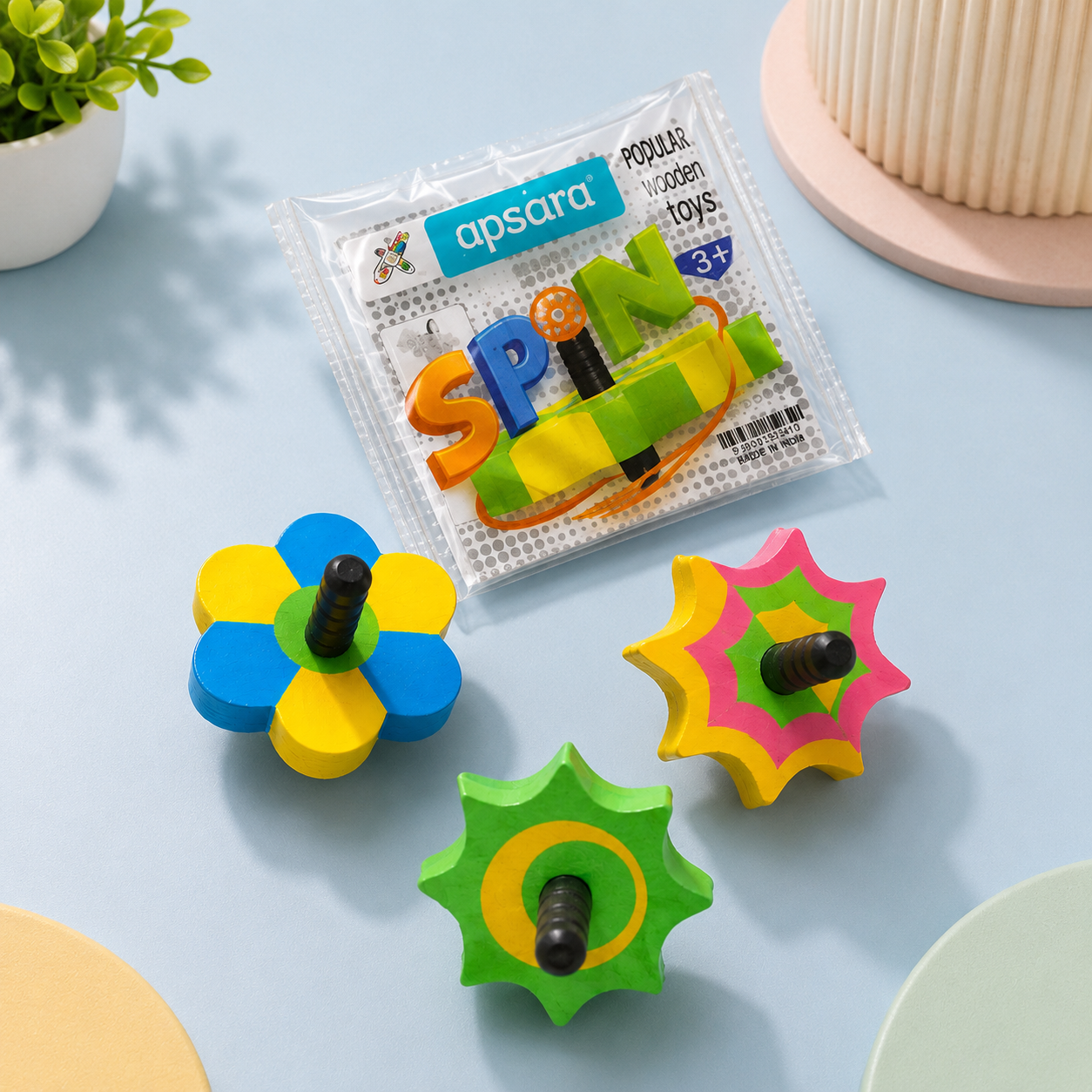 Apsara Spin Top Eraser – Set of 2