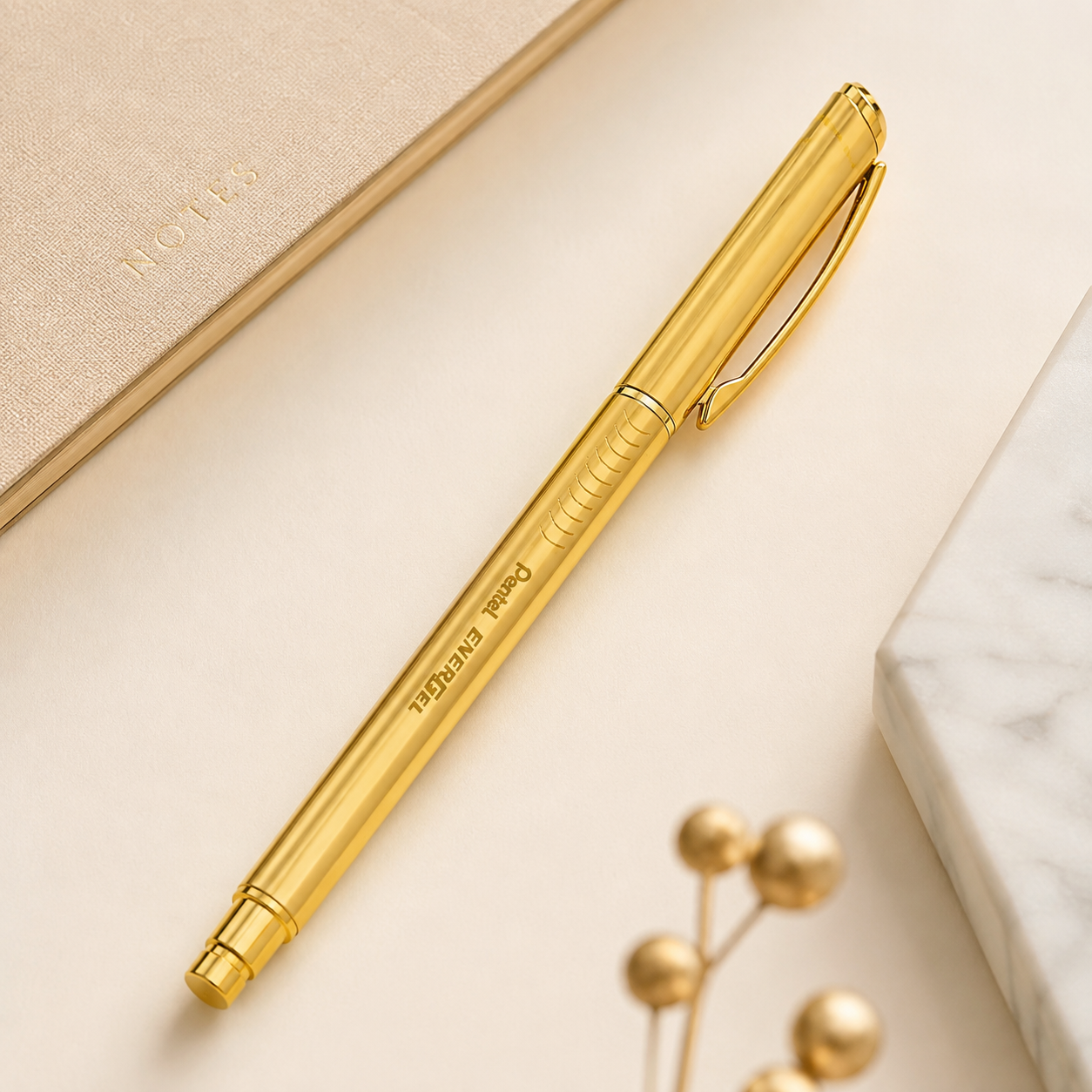 Pentel EnerGel Metal Lite – Gold Body