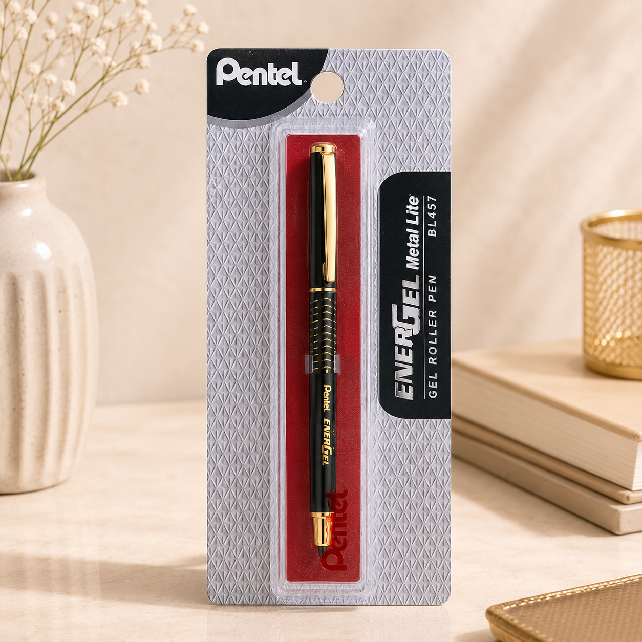 Pentel EnerGel Metal Lite – Black & Gold