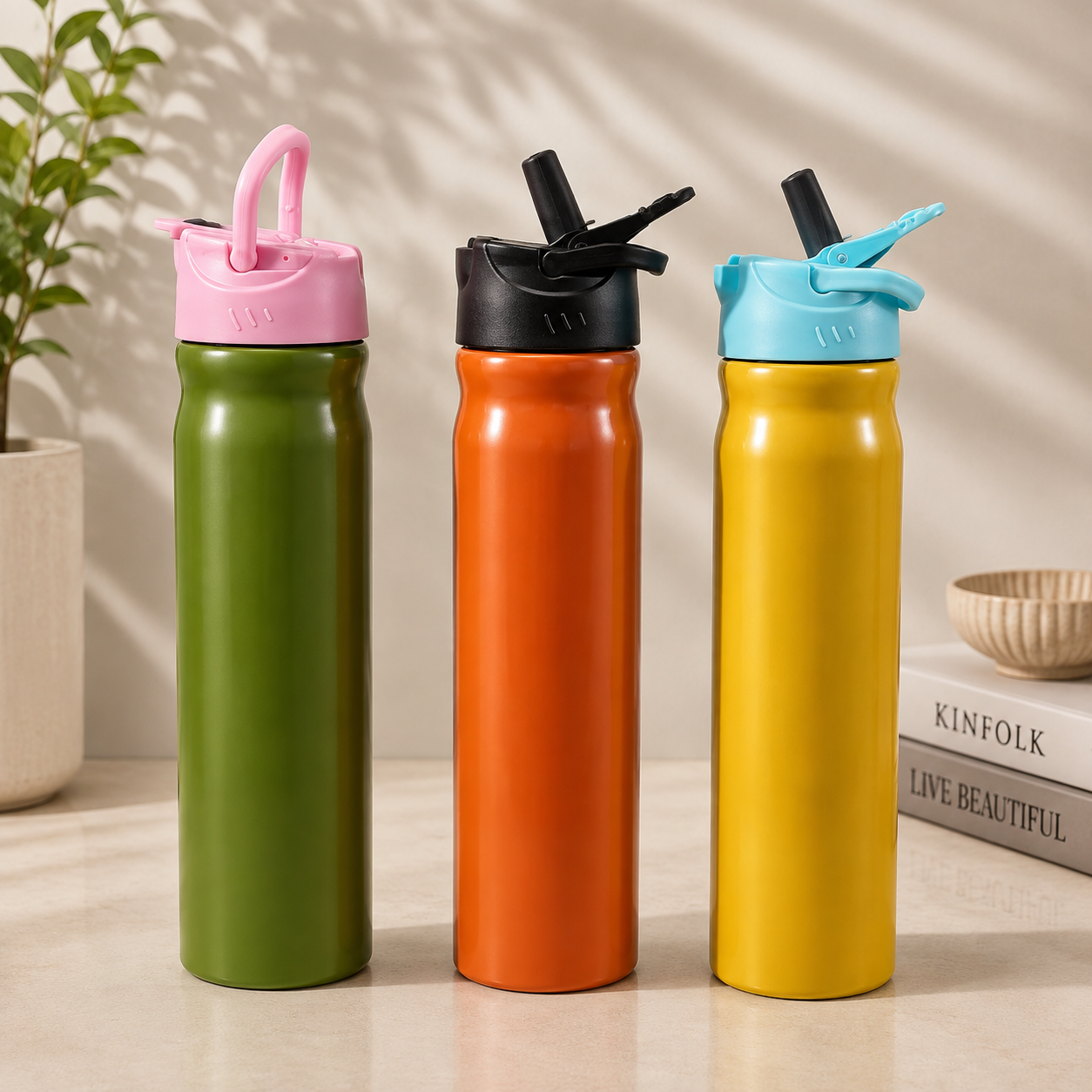Steel SlimFlow Sipper – 800 ml Stainless Steel Slim Body Bottle