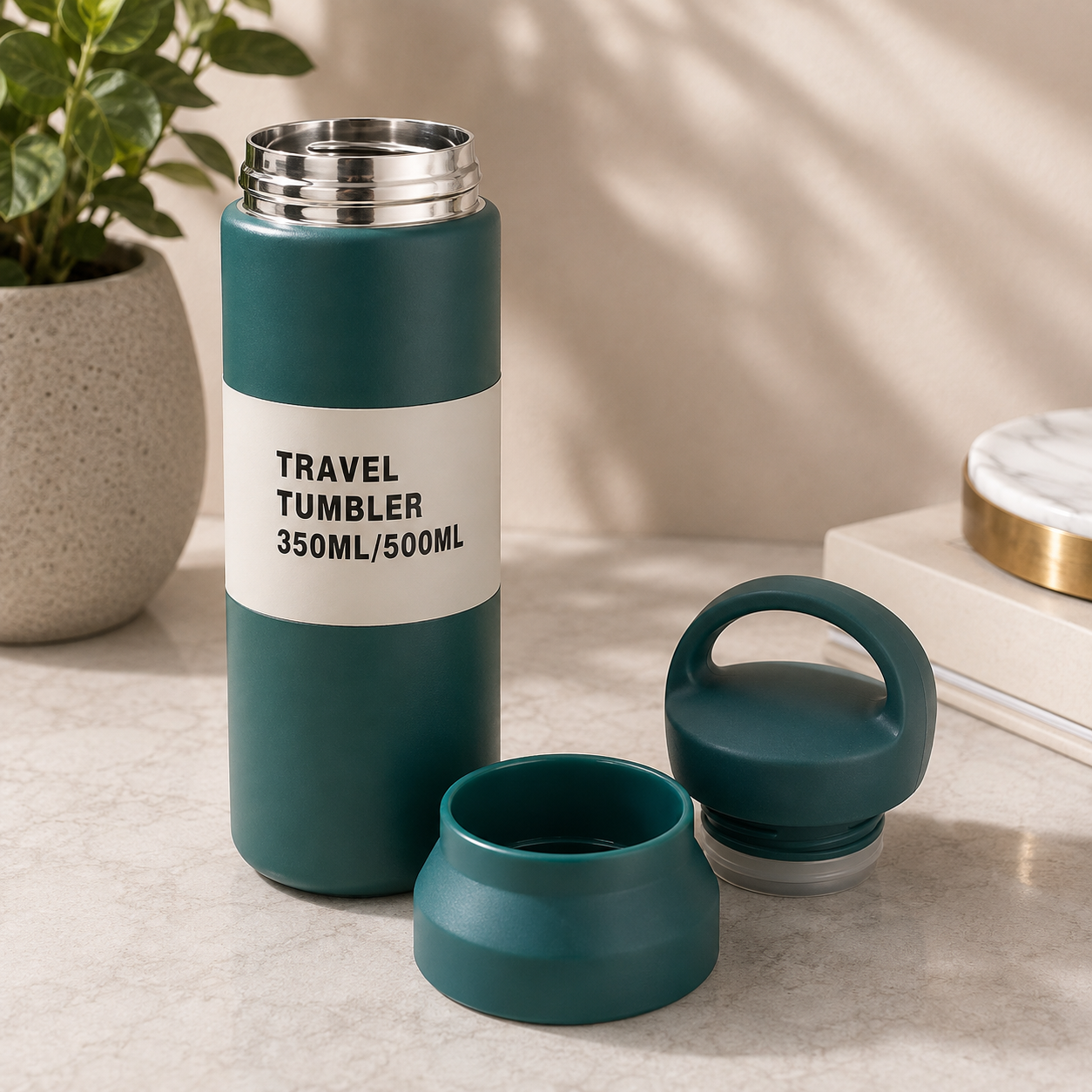 DuoSip Travel Tumbler – 500 / 350 ml Vacuum Insulated