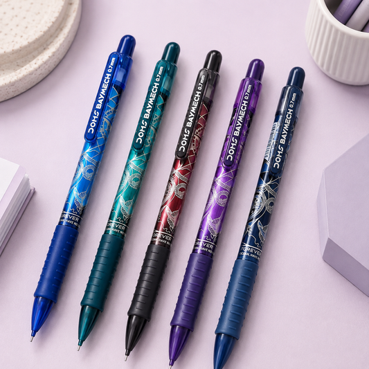 DOMS Baymech 0.7 mm Mechanical Pencil – Set of 2 + 10 Lead Tubes