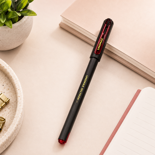 Unomax Geltron Red Gel Pen – Pack of 10
