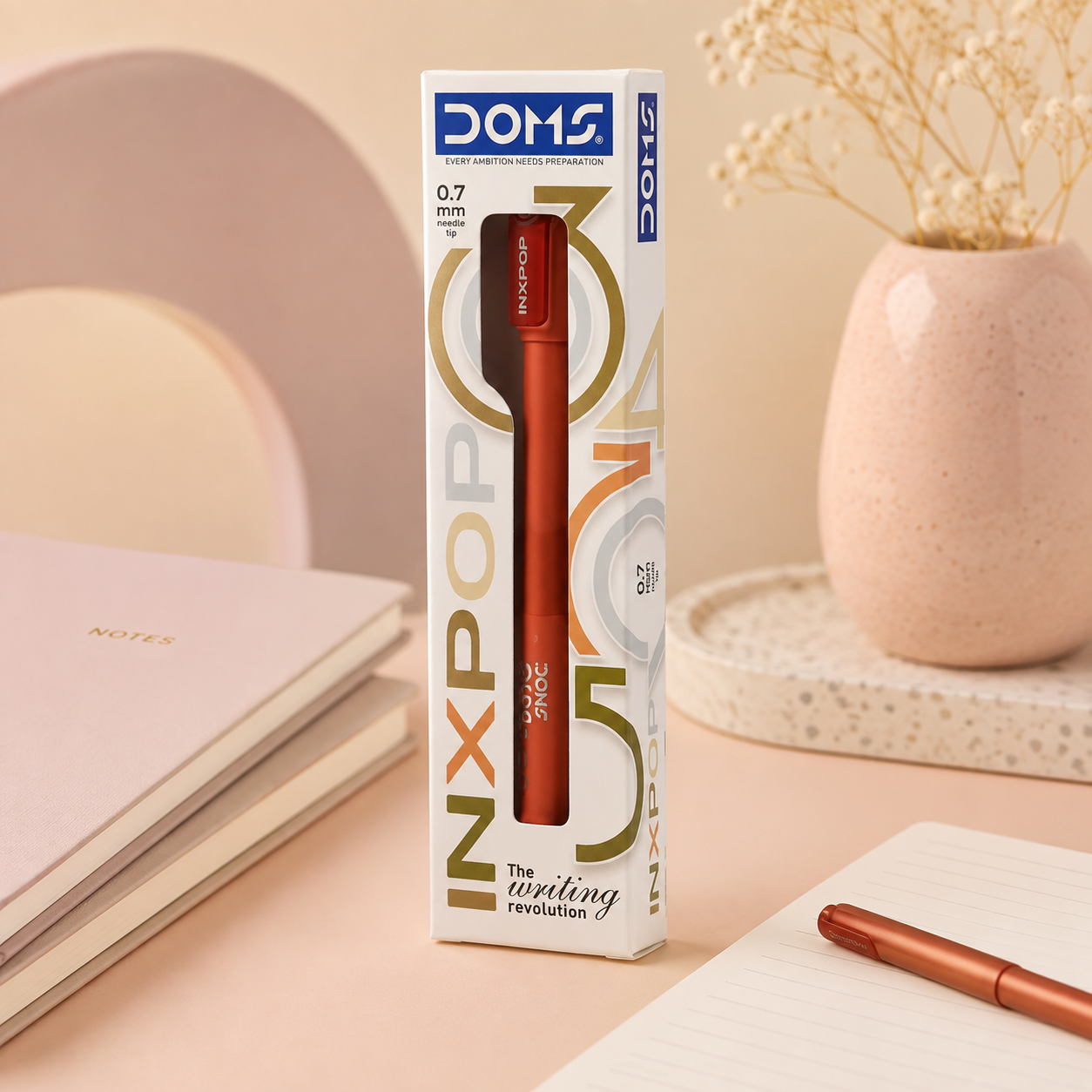 DOMS Inxpop Red Ball Pen – Teacher’s Day Edition | Pack of 10