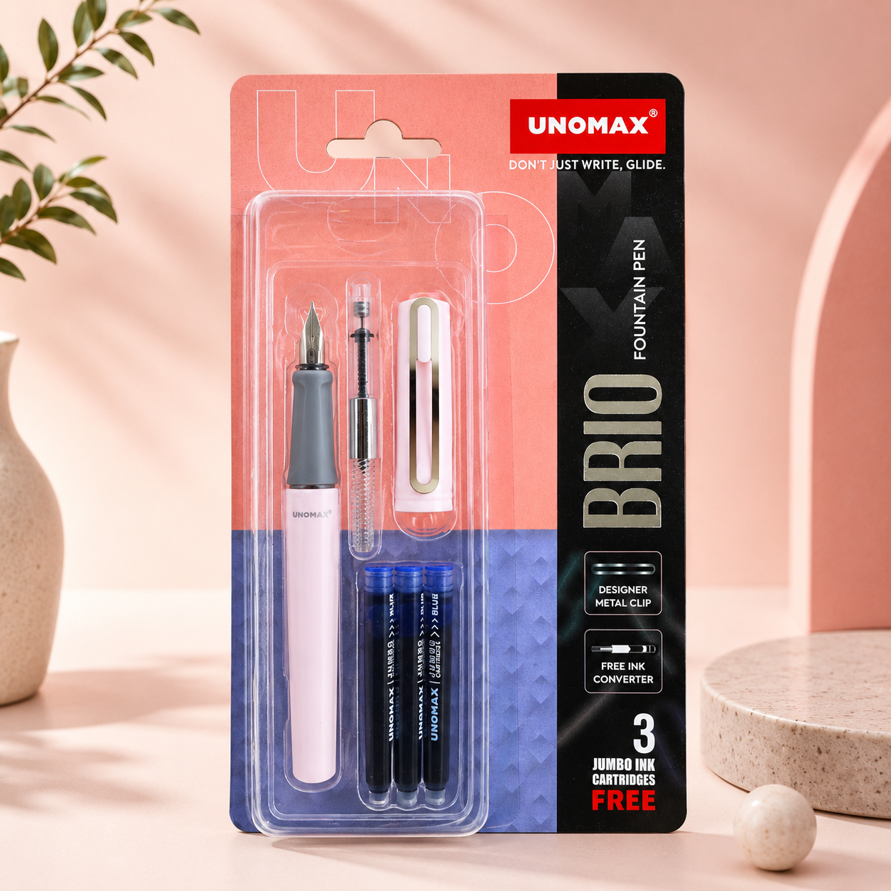Unomax Brio Fountain Pen – Cartridge System