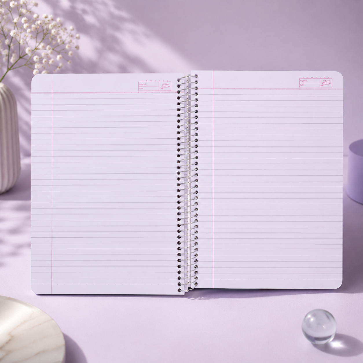 Stellar Spiral Long Notebook – Single Line (A4 Size)