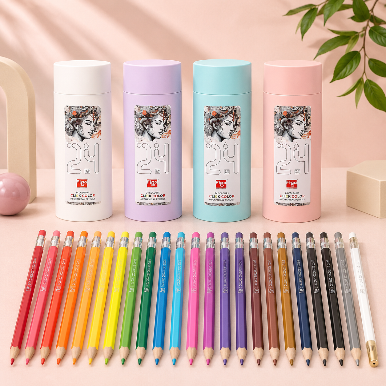 Figo Mechanical Colour Pencils – 24 Shades