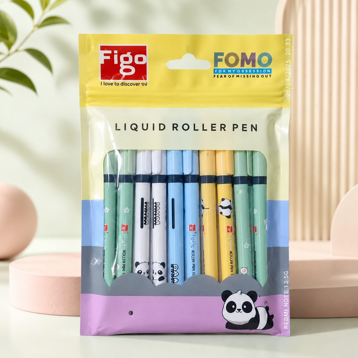 Figo FOMO Panda Liquid Roller Pen – Pack of 10