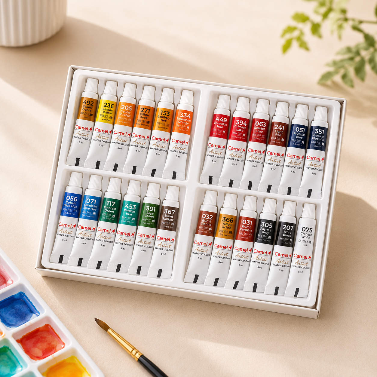 Camel Artist Water Colour Tubes – 24 Shades | 5 ml Each