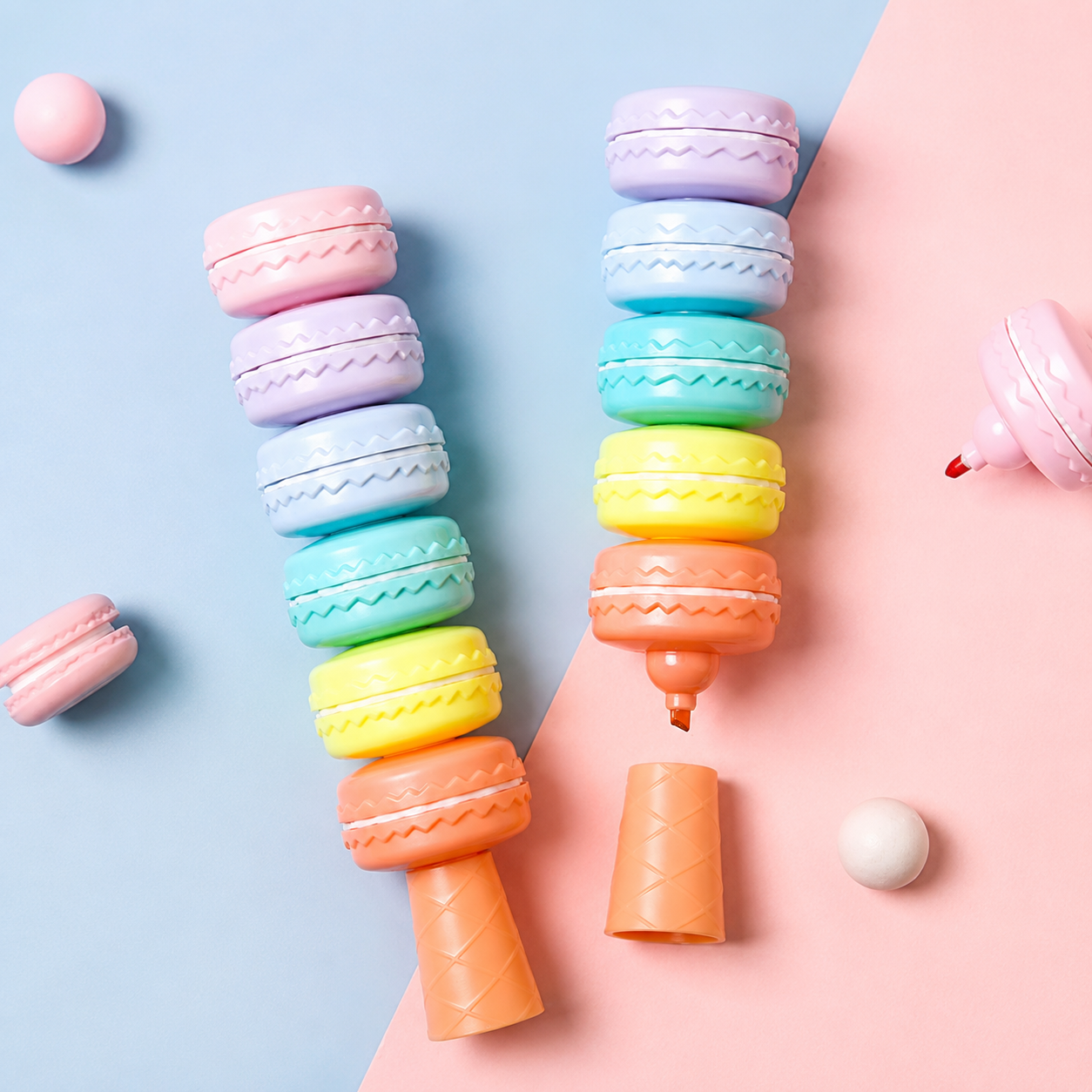 Korean Macaron-Shaped Highlighters – 5 Shades