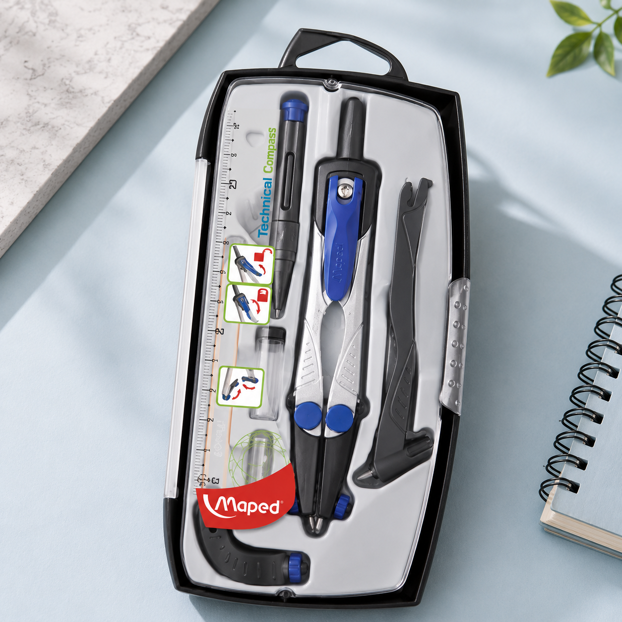 Maped Technic Compact Compass – 7 Piece Set