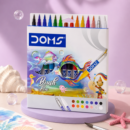DOMS Brush Pens – 12 + 1 + 1 Shades