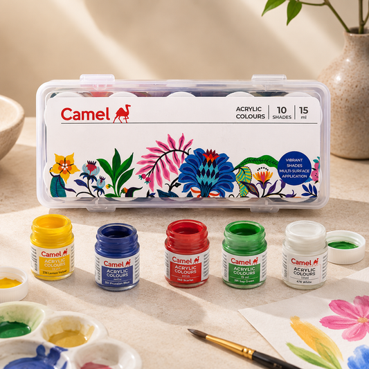 Camel Acrylic Colours – 10 Shades × 15 ml (Ultra Range)