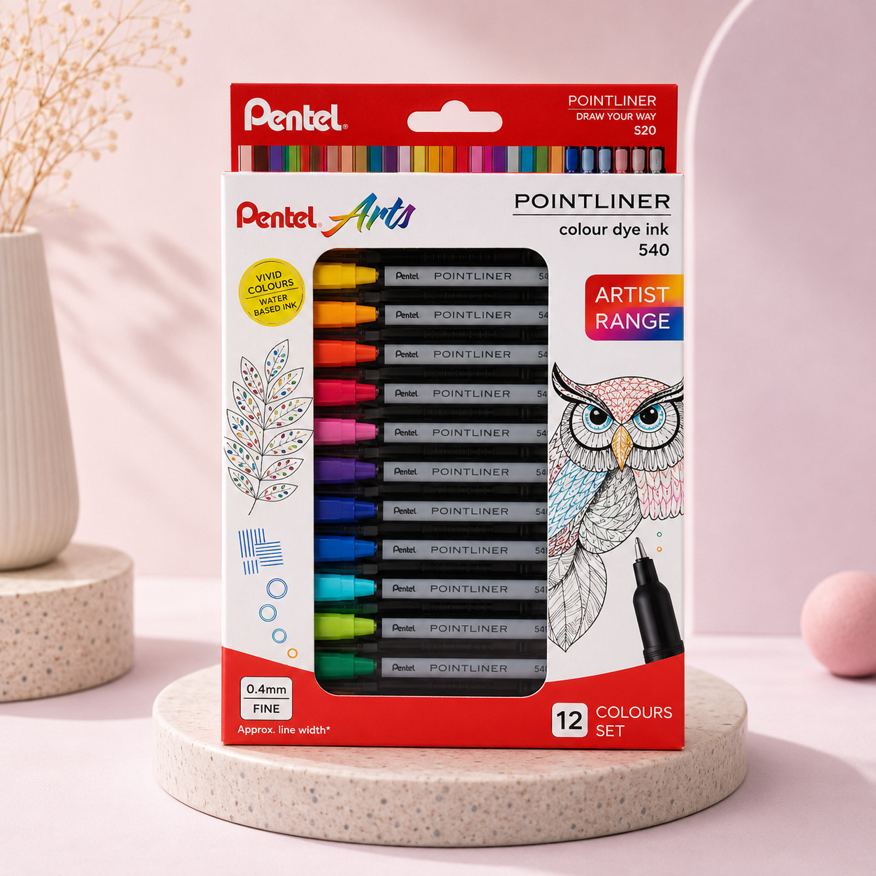 Pentel Artists Pointliner – 12 Shades