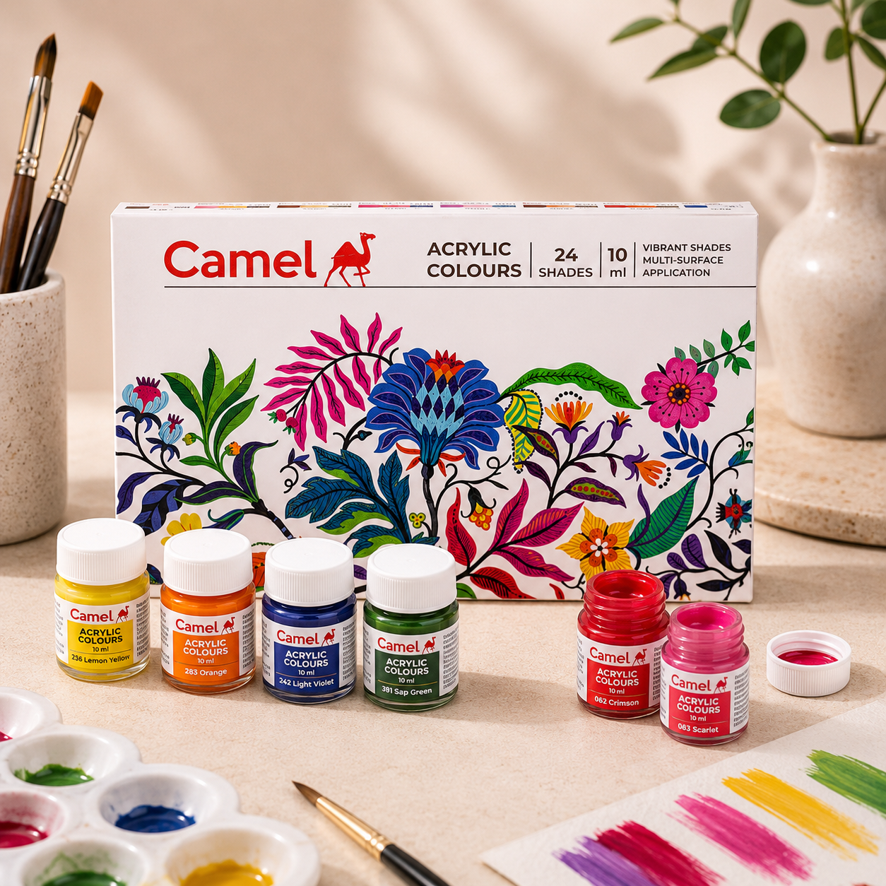 Camel Acrylic Colours – 24 Shades Set