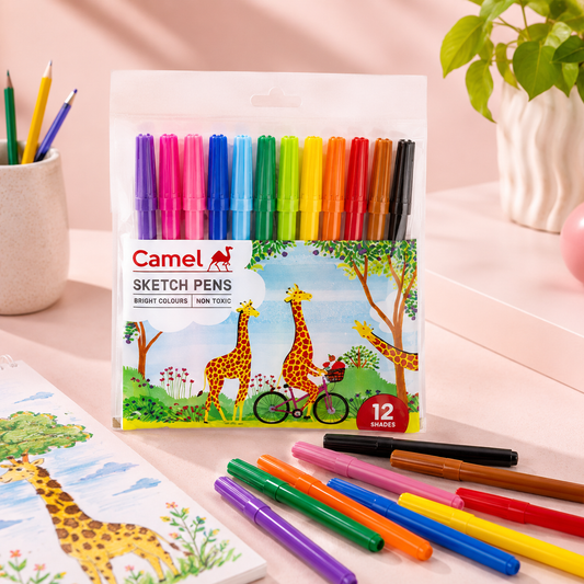 Camel Sketch Pens – 12 Shades (Full Size)