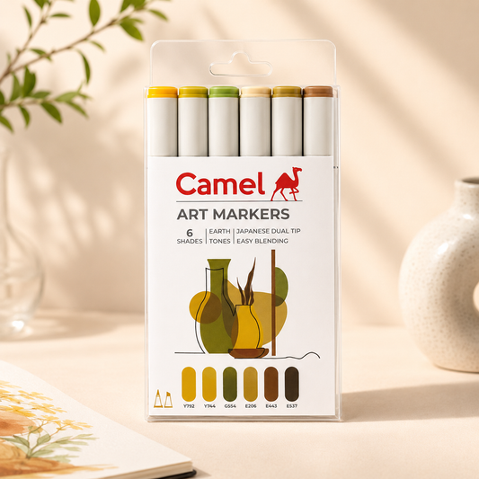Camel Art Markers – Earth Tone Collection (Set of 6)