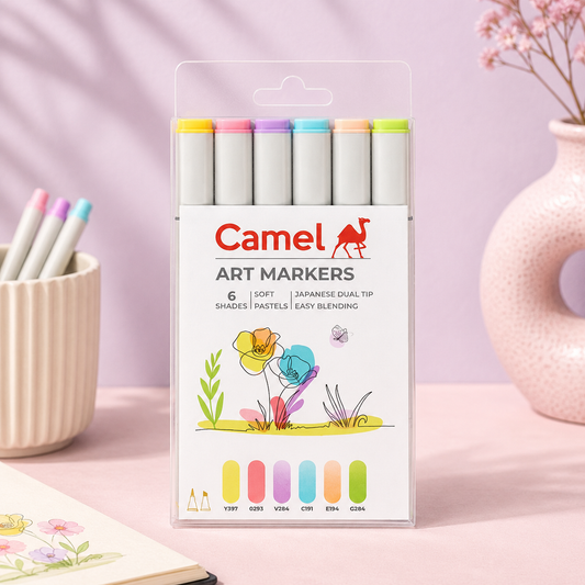 Camel Art Markers – Soft Pastels Collection (Set of 6)