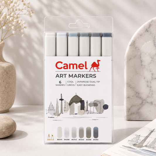 Camel Art Markers – Cool Greys Collection (Set of 6)