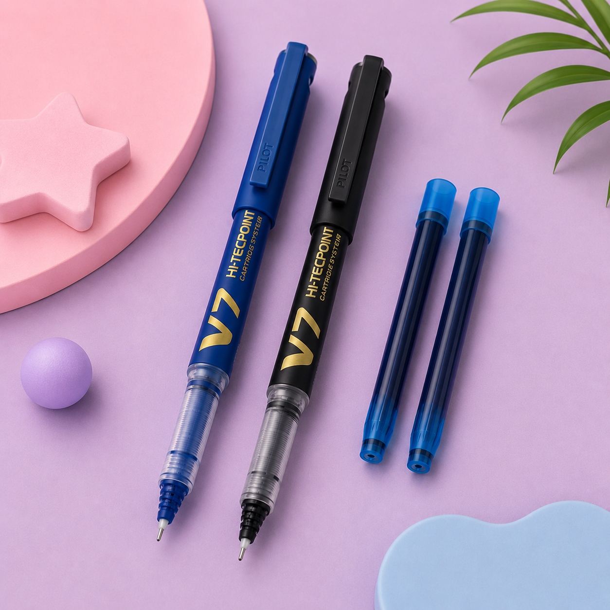 Pilot V7 Cartridge System Pen – Set of 1 Pen + 2 Cartridges