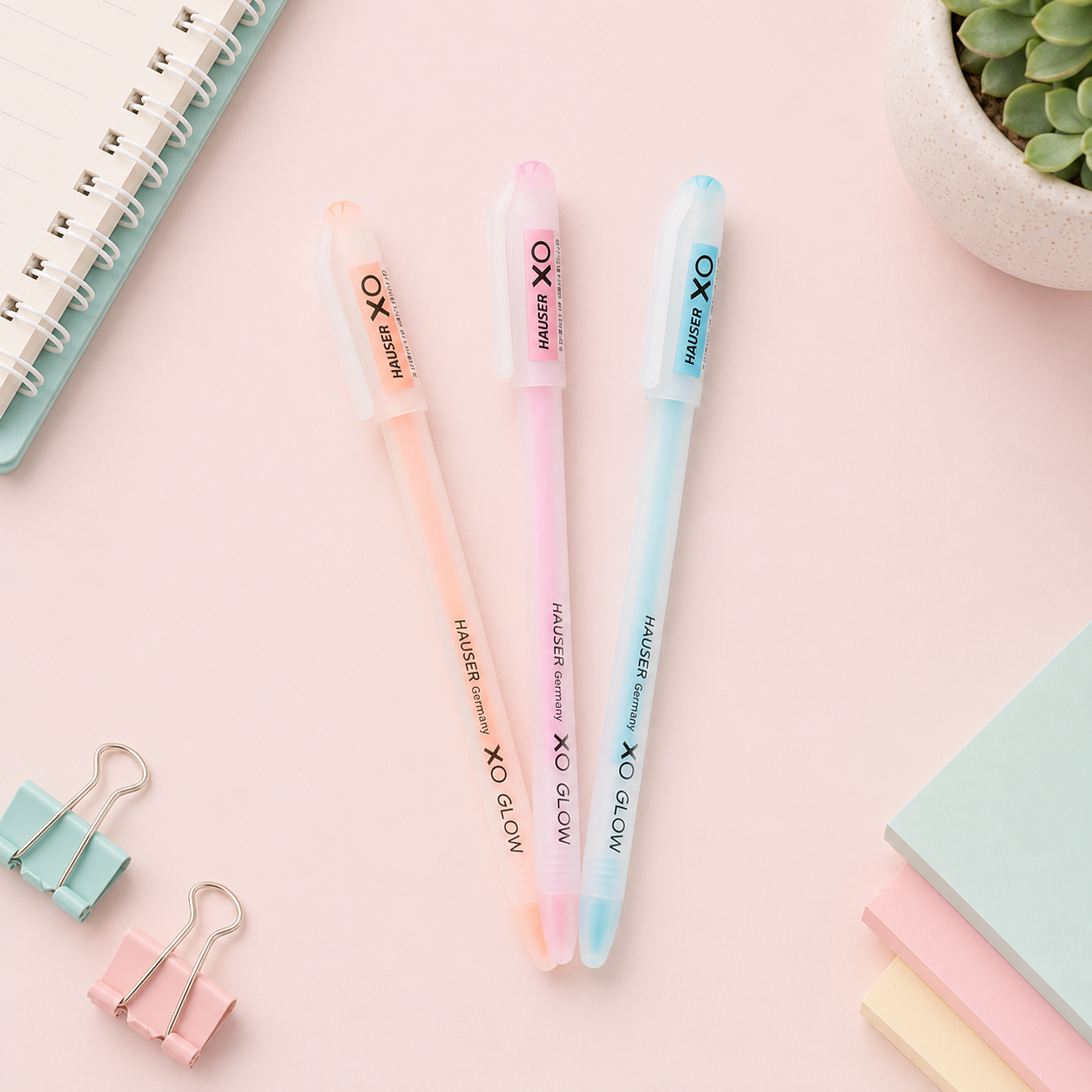Hauser XO Glow | Glow-in-Dark Ball Pens | Pack of 10