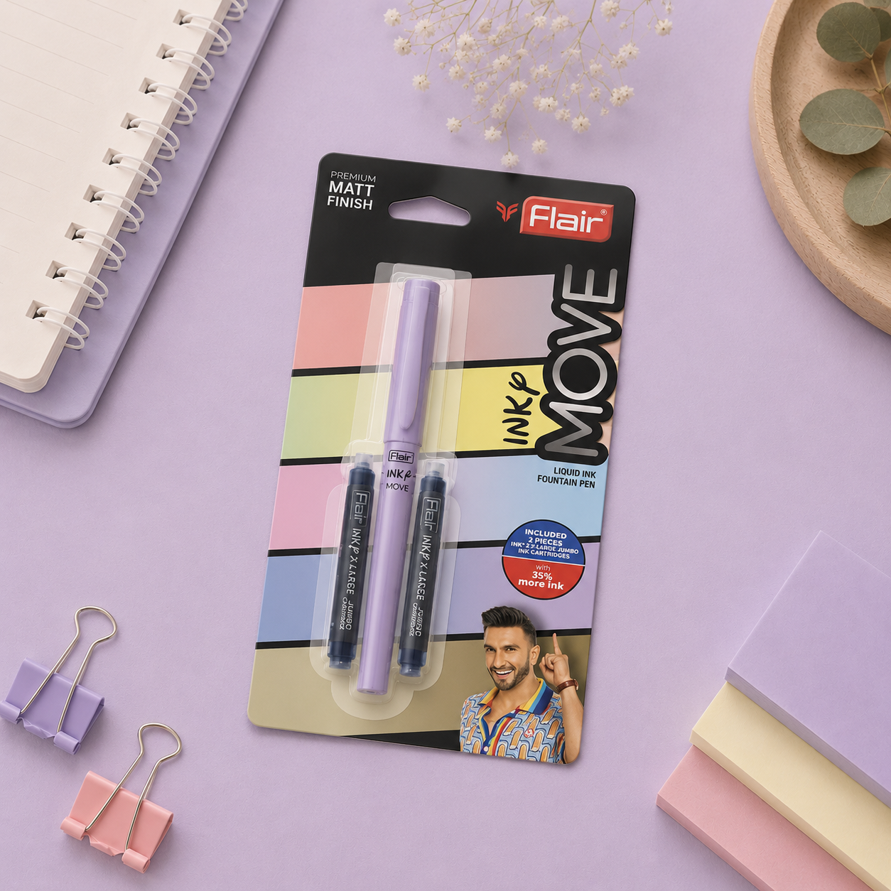 Flair Inky Move | Fountain Pen | Cartridge System + 30 Cartridges
