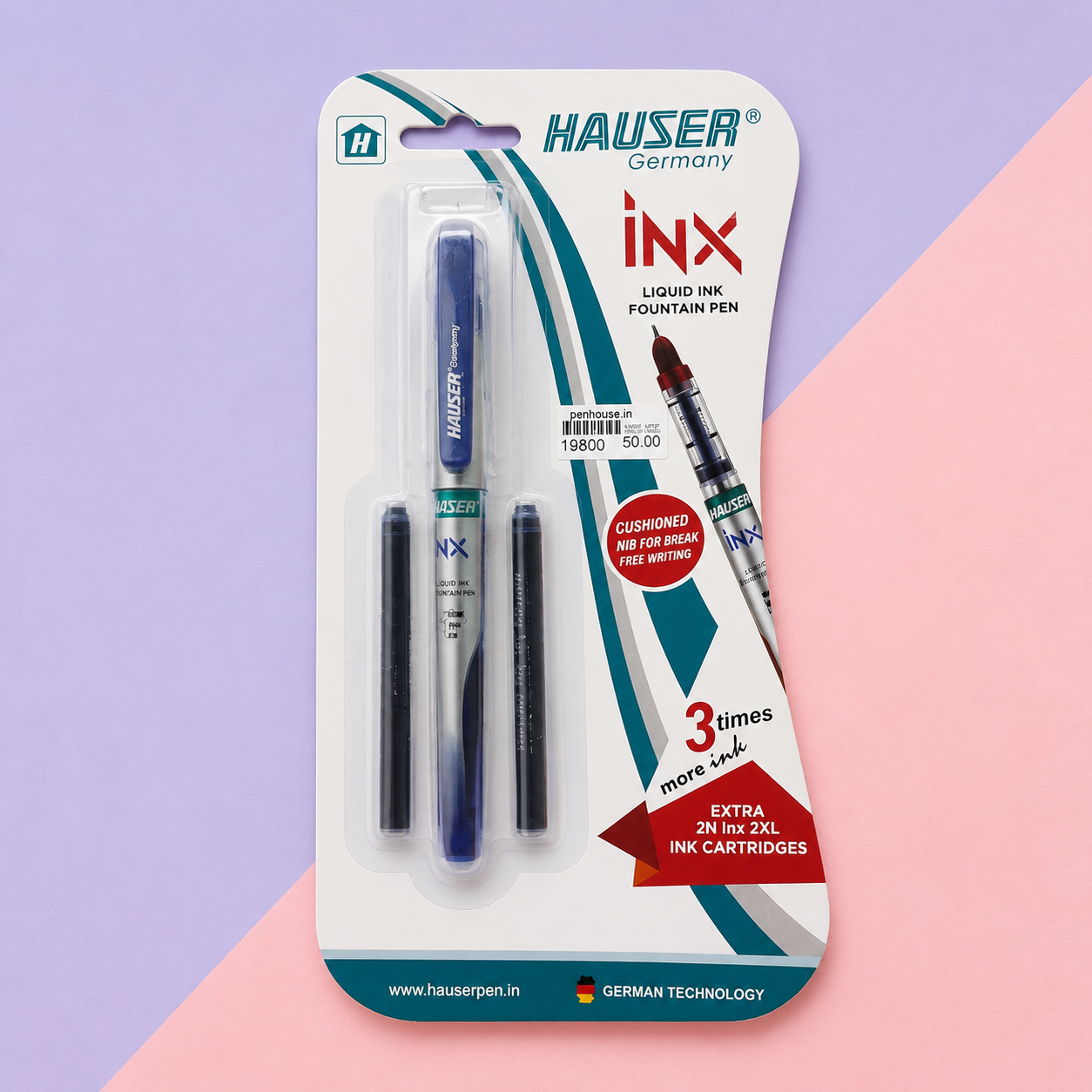 Hauser Inx | Fountain Pen | Cartridge System + 30 Jumbo Cartridges