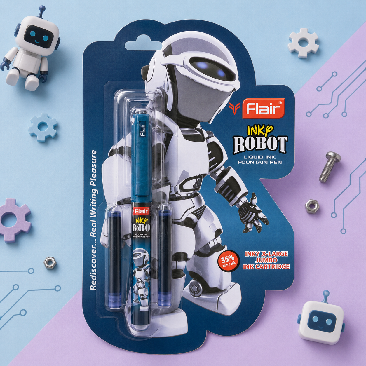 Flair Inky Robot | Fountain Pen | Cartridge System + 30 Cartridges