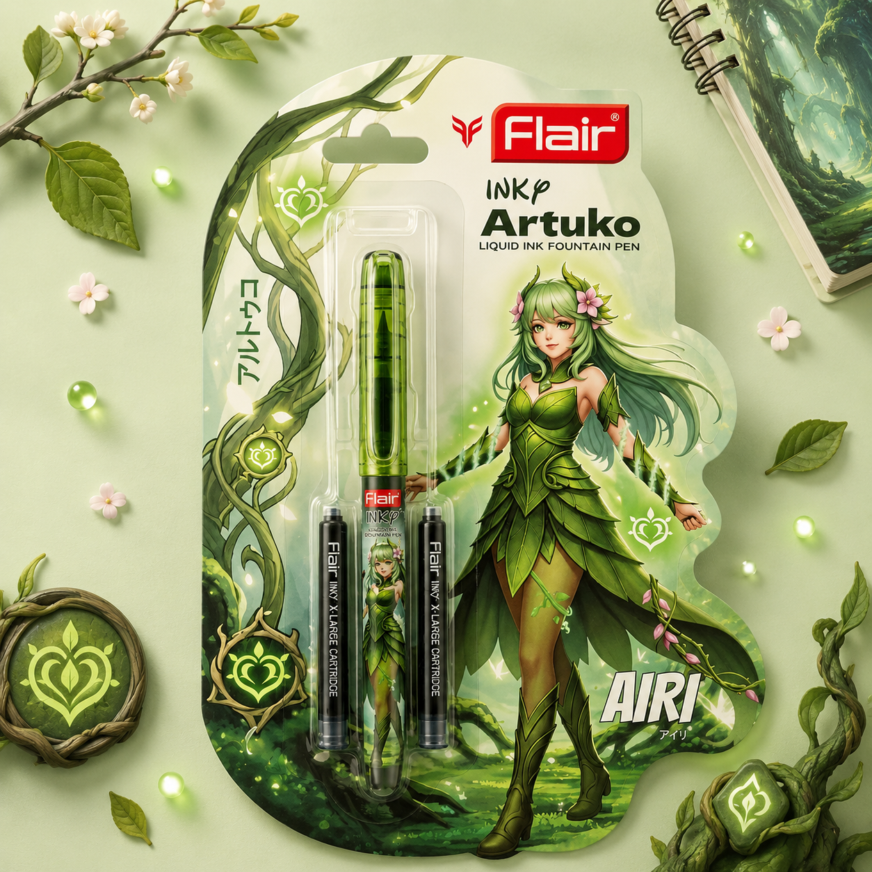 Flair Inky Artuko | Fountain Pen | Cartridge System + 30 Jumbo Cartridges