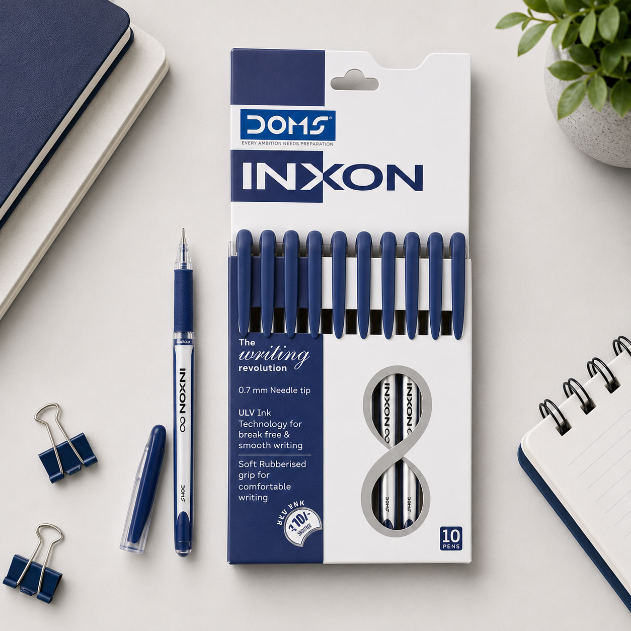 Doms Inxon | Ball Pens | 0.7 mm | Pack of 10