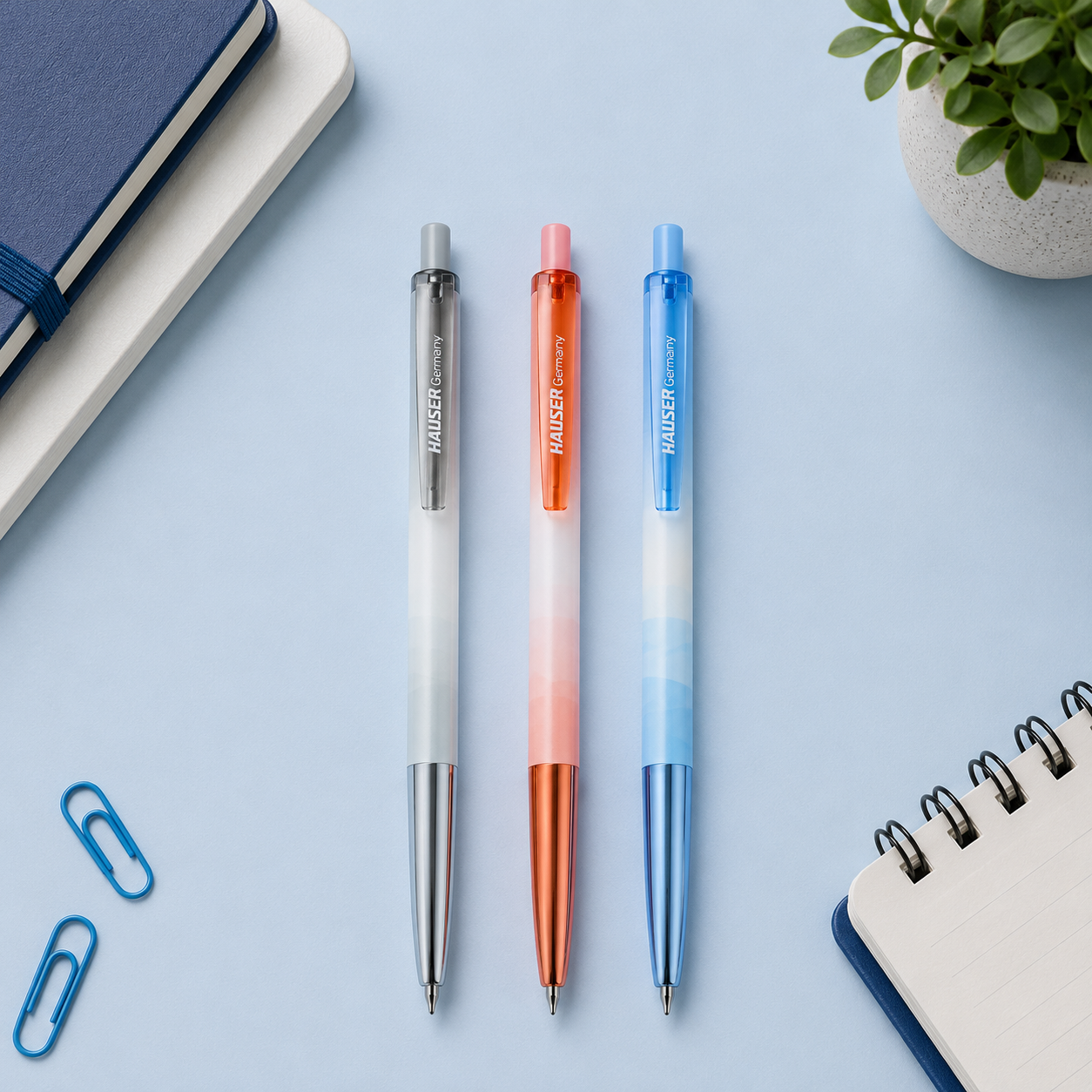 Hauser Auto-Click | Slim Ball Pen | Pack of 10