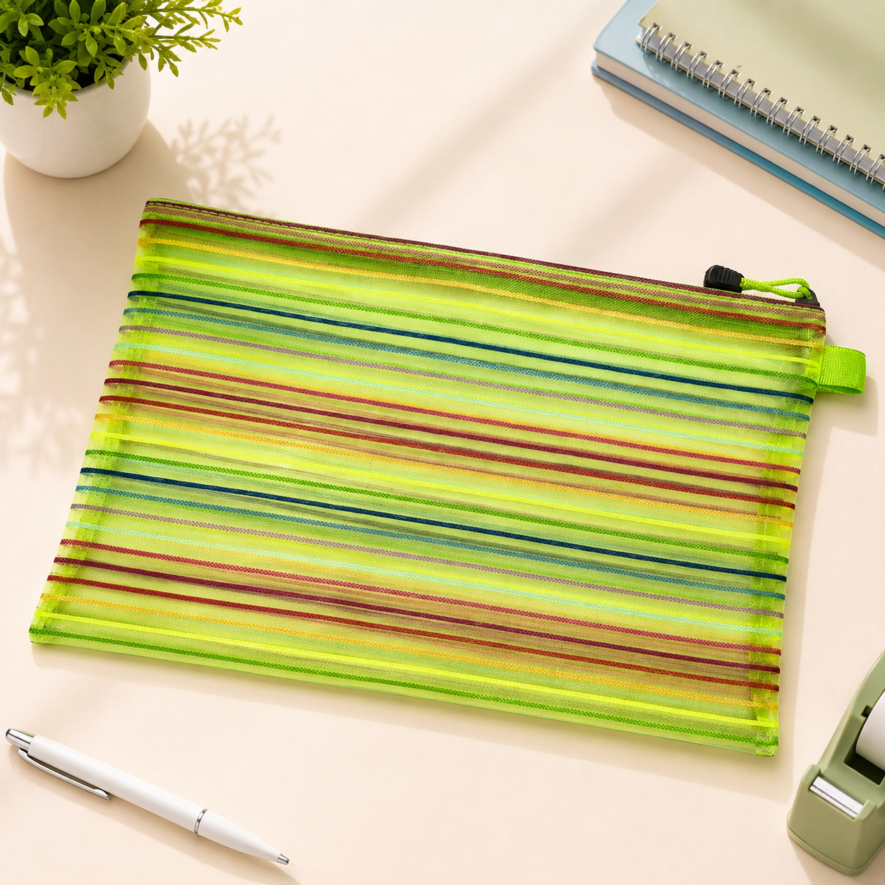 A4 Mesh Pouch Folder with Zipper