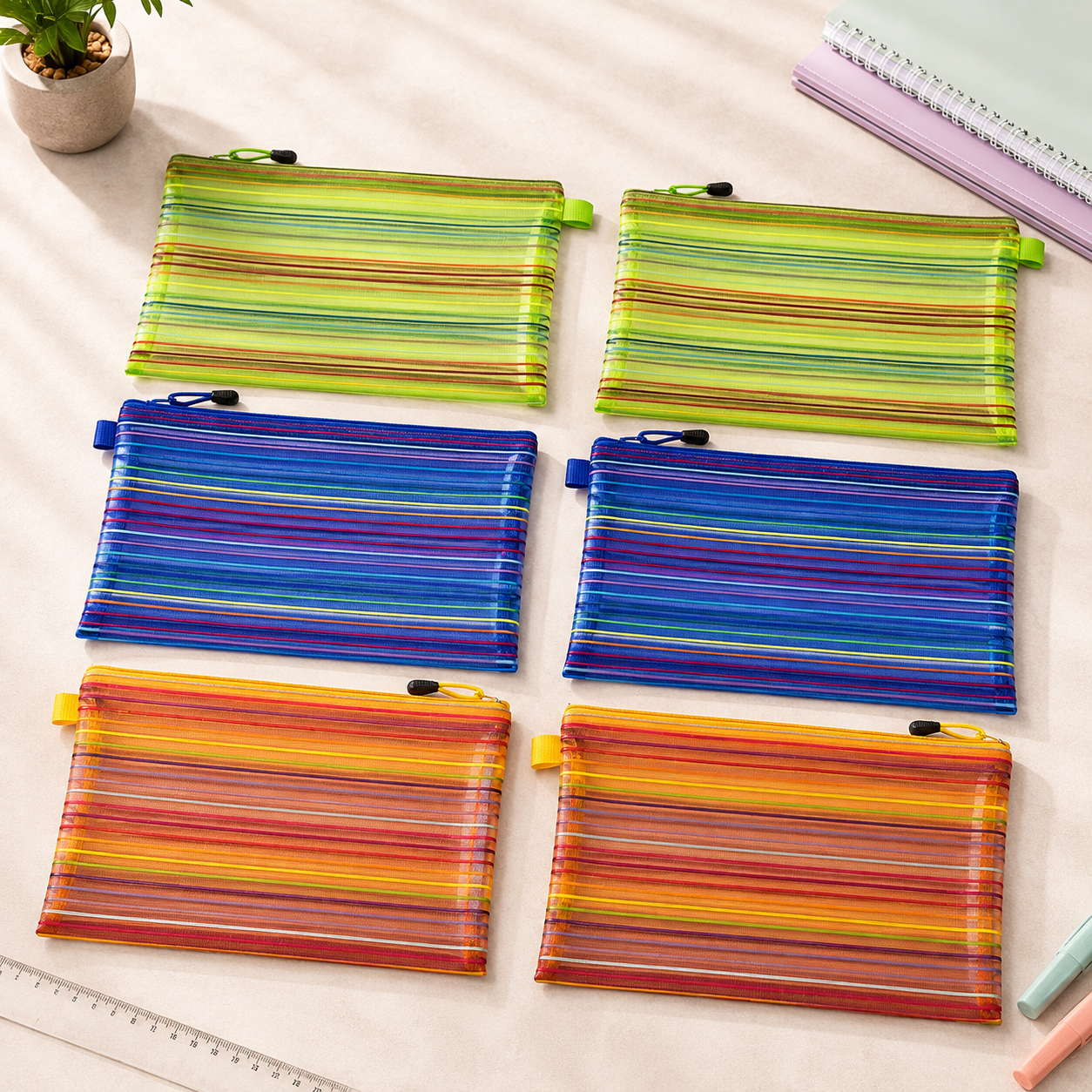 A4 Mesh Pouch Folder with Zipper