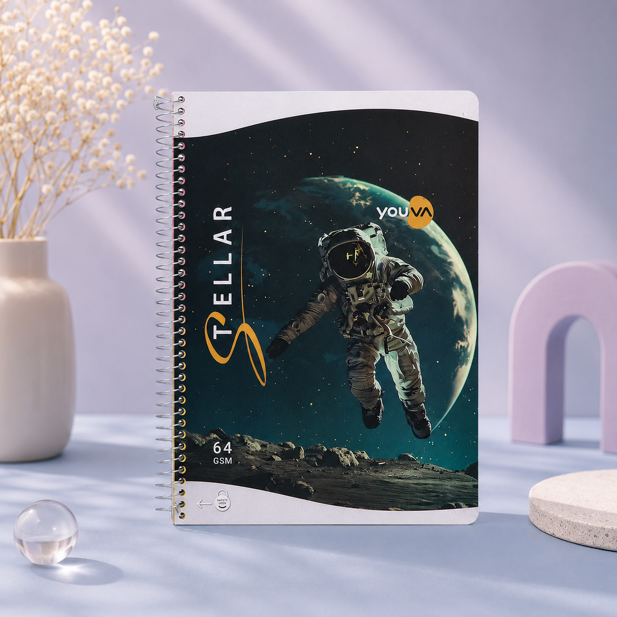 Stellar Spiral Long Notebook – Single Line (A4 Size)